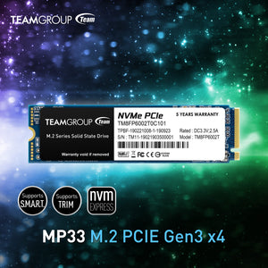 Team Group MP33 512GB SSD M.2 2280 NVMe 1.3 3D NAND Internal Drive PCIe 3.0