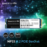 Team Group MP33 512GB SSD M.2 2280 NVMe 1.3 3D NAND Internal Drive PCIe 3.0