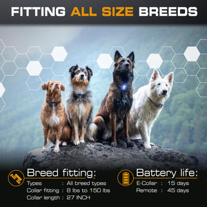 INVIROX Dog Shock Collar Ultra K9 X2 - 124 Training Levels - 4 Powerful Modes - 2 Collars
