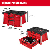 Milwaukee Packout 3 Drawer Multi-Deep Tool Organizer Box - 48-22-8447
