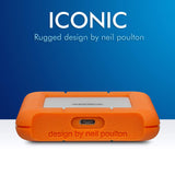LaCie Rugged USB-C 2TB External Hard Drive Portable HDD – USB 3.0 (STFR2000800)
