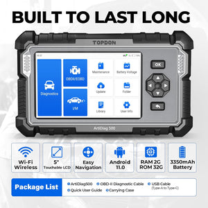TOPDON AD500 PRO+ Automotive OBD2 Scanner Engine ABS SRS EBP SAS Diagnostic Tool