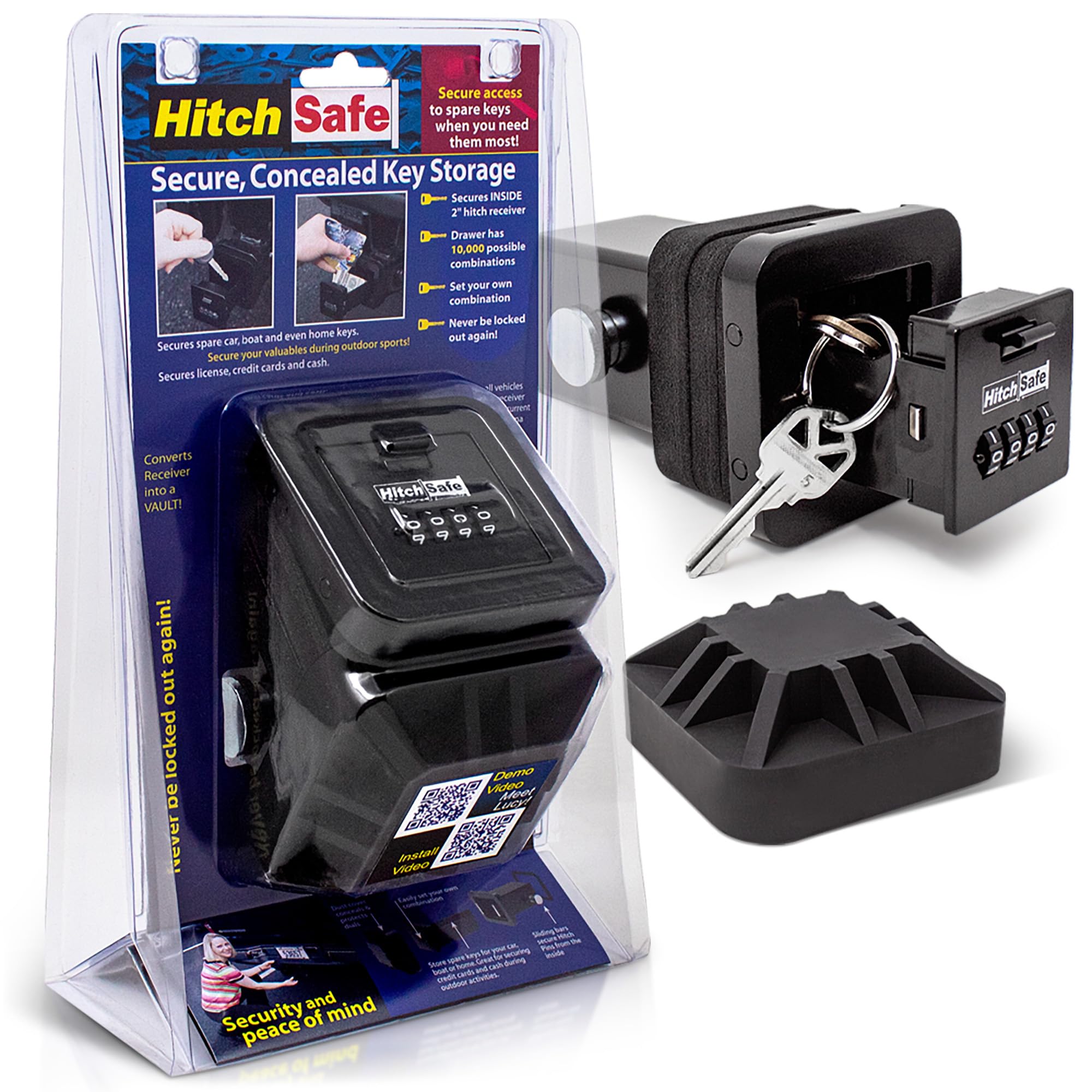 HitchSafe HS7000 Key Vault, Black | Hidden Storage Box Drawer with Lock Outdoor