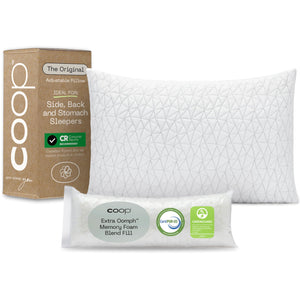 Coop Home Goods Original King Adjustable Cross Cut Memory Foam Microfiber Pillow