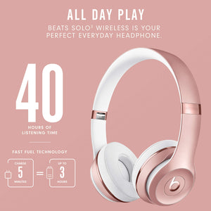 Beats Solo3 Wireless On-Ear Headphones with Apple W1 - Rose Gold - Brand New