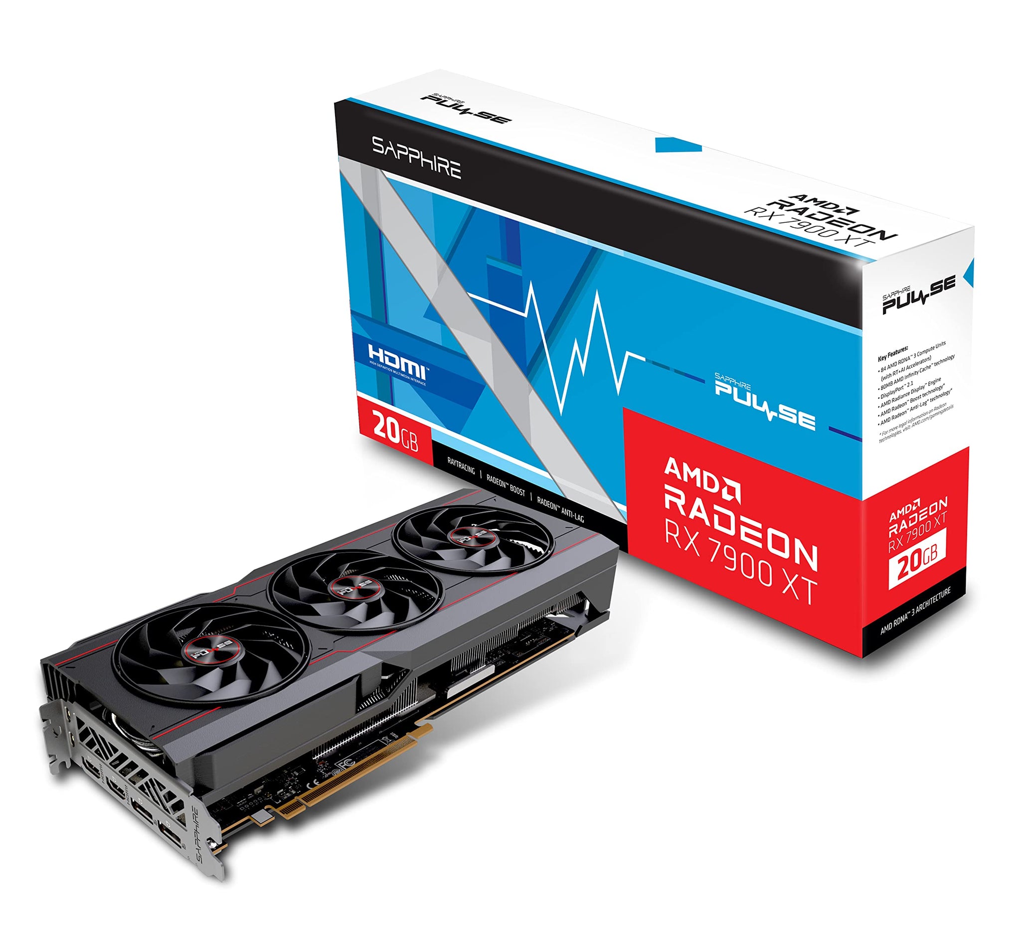 SAPPHIRE PULSE AMD Radeon RX 7900 XT 20GB GDDR6 Graphics Card