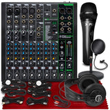 BUNDLE - Mackie ProFX10v3 Mixer + Condenser + Microphone + Headphones