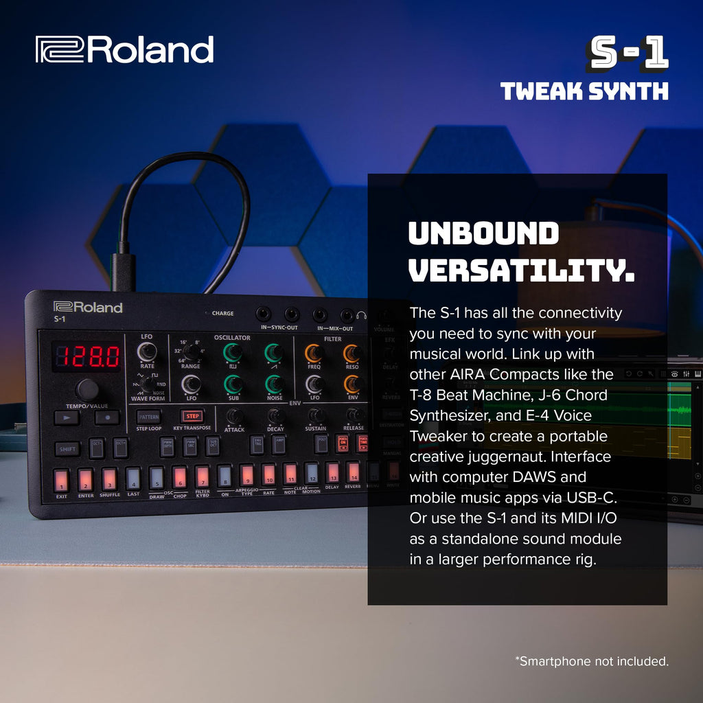 Sound Module Synth Roland S-1 Tweak Synth Compact Polyphonic Sound Module Synthesizer ...