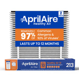 (2-Pack) Genuine Aprilaire 213 Filter MERV 13 Allergen Home HVAC Filters 20x25x4