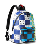 MCM Stark Checkerboard Visetos Backpack Med BLUE And WHITE Limited Edition $1490
