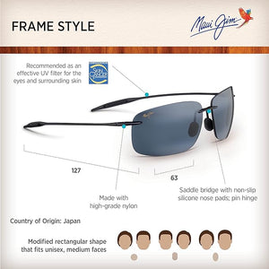 Maui Jim Breakwall HT422-11 Polarized Rimless Sunglasses - Transparent Smoke Grey