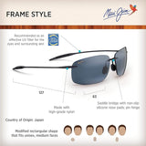 Maui Jim Breakwall HT422-11 Polarized Rimless Sunglasses - Transparent Smoke Grey