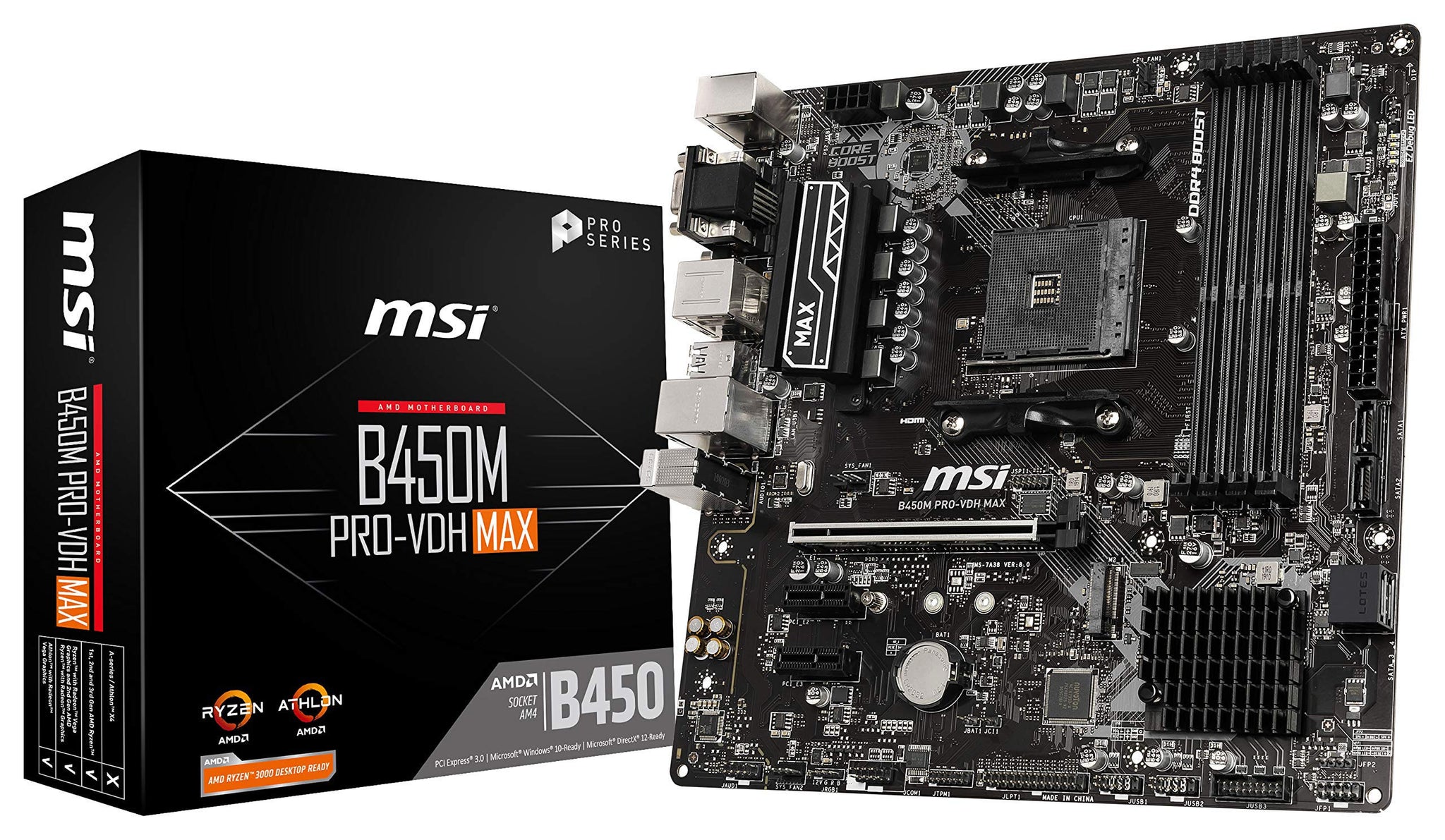 MSI PRO B450M PRO-VDH MAX Socket AM4 Motherboard *NEW SEALED*