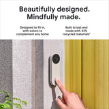 Google Nest Doorbell (Wired, 2nd Gen) - Video Doorbell Security Camera,720p - Snow