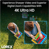 Lorex 4K Wired Dome Security Camera Smart Security Lighting 2-Way Audio E896DD