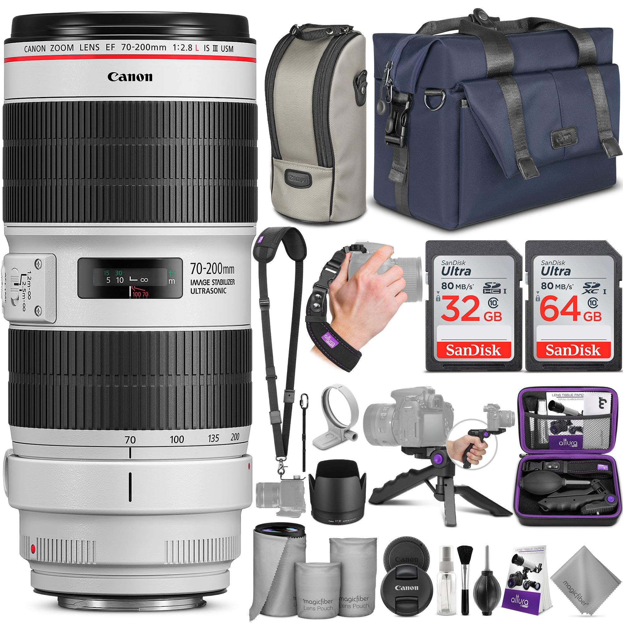 Canon EF 70-200mm f/2.8L IS III USM Lens - 3044C002 (Trave Bundle)