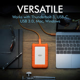LaCie Rugged USB-C 2TB External Hard Drive Portable HDD – USB 3.0 (STFR2000800)