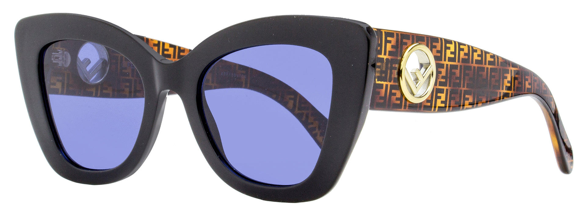 FENDI Cat Eye "Butterfly" Rectangular Sunglasses FF0327S 807KU Black/Brown 52mm 327