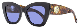FENDI Cat Eye "Butterfly" Rectangular Sunglasses FF0327S 807KU Black/Brown 52mm 327