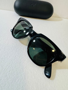 Ray-Ban Stories | Meteor Square Smart Glasses, Shiny Black/Green, 51 mm