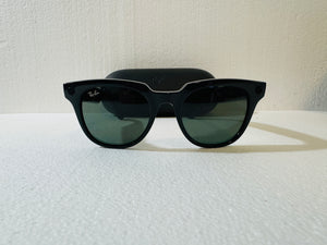 Ray-Ban Stories | Meteor Square Smart Glasses, Shiny Black/Green, 51 mm