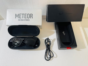 Ray-Ban Stories | Meteor Square Smart Glasses, Shiny Black/Green, 51 mm