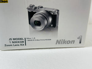 NEW Nikon 1 J5 Mirrorless Digital Camera w/ 10-30mm PD-ZOOM Lens (Silver)