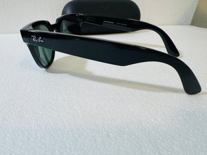 Ray-Ban Stories | Meteor Square Smart Glasses, Shiny Black/Green, 51 mm