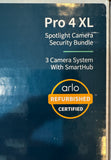 Arlo Pro 4 XL Spotlight Wireless 3 Camera Bundle - Factory Sealed (RFRBSHD)