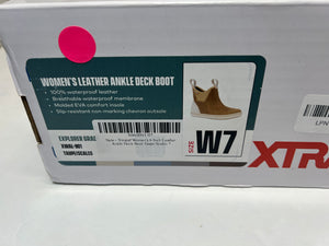 Xtratuf Women's Leather Ankle Deck Boot Rain, Taupe, 7 - Very Good
