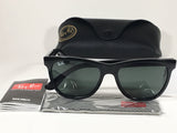 Authentic Ray-Ban New Wayfarer Sunglasses RB4184 Black Gloss Gray Green Lens