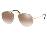 Prada PR 54US Folding Sunglasses Gold/Gradient Mirror Lens - RARE - NEW