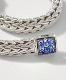 John Hardy Sterling Silver 0.40ctw Sapphire Classic Chain Icon Bracelet - NEW