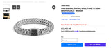 John Hardy Classic Chain Silver 10.5mm Bracelet with Black Sapphire - NEW