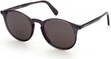 Moncler ML 0213 Violle Sunglasses Shiny Black / Dark Grey Polarized - 50mm