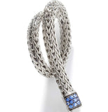John Hardy Sterling Silver 0.40ctw Sapphire Classic Chain Icon Bracelet - NEW
