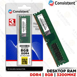 Consistent 8GB DDR4 PC4 3200Mhz DIMM 288 pin Desktop RAM - (3 Year Warranty)