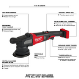 Milwaukee 2684-20 M18 FUEL 18V 15mm Random Orbital Polisher - Bare Tool - Sealed