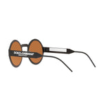 DOLCE & GABBANA DG2234 Round Sunglasses Matte Black Frame Orange Lenses - NEW