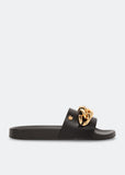 Versace Big Chain Pool Slide Black / Gold EU 38 (US Women's 8) M - New