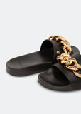 Versace Big Chain Pool Slide Black / Gold EU 38 (US Women's 8) M - New