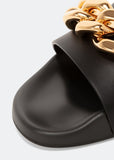 Versace Big Chain Pool Slide Black / Gold EU 38 (US Women's 8) M - New