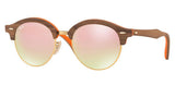 Ray-Ban CLUBMASTER WOOD 0RB4246M Gradient Brown / Mirror Pink Sunglasses