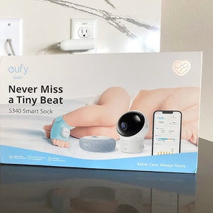 eufy S340 Smart Sock Baby Monitor 2K Camera Track Sleep/Heart Rate/Cry Detection