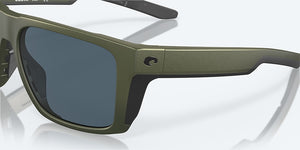 Costa Del Mar Men's Lido Square Sunglasses, Moss Metallic Polarized Grey