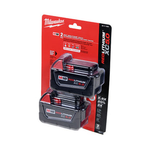 New Genuine 18V Milwaukee 48-11-1852 5.0 AH Batteries M18 XC18 48-11-1850 2-Pack