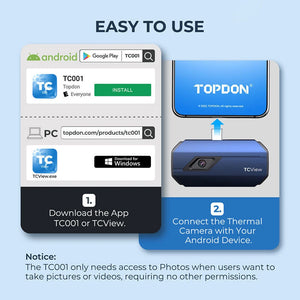 TOPDON TC001 Thermal Camera for Android (USB Type C) 256x192 IR High Resolution