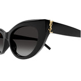 New Saint Laurent SL M115 Monogram Polarized Narrow Cat Eye Sunglasses - Black