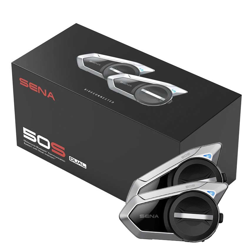 New Sena 50S Dual (2) Motorcycle HD Bluetooth Comm System Helmet Harman Kardon