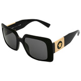 Versace Sunglasses Black Square Oversized Gold Medusa MOD VE 4405 GB1/87 54mm